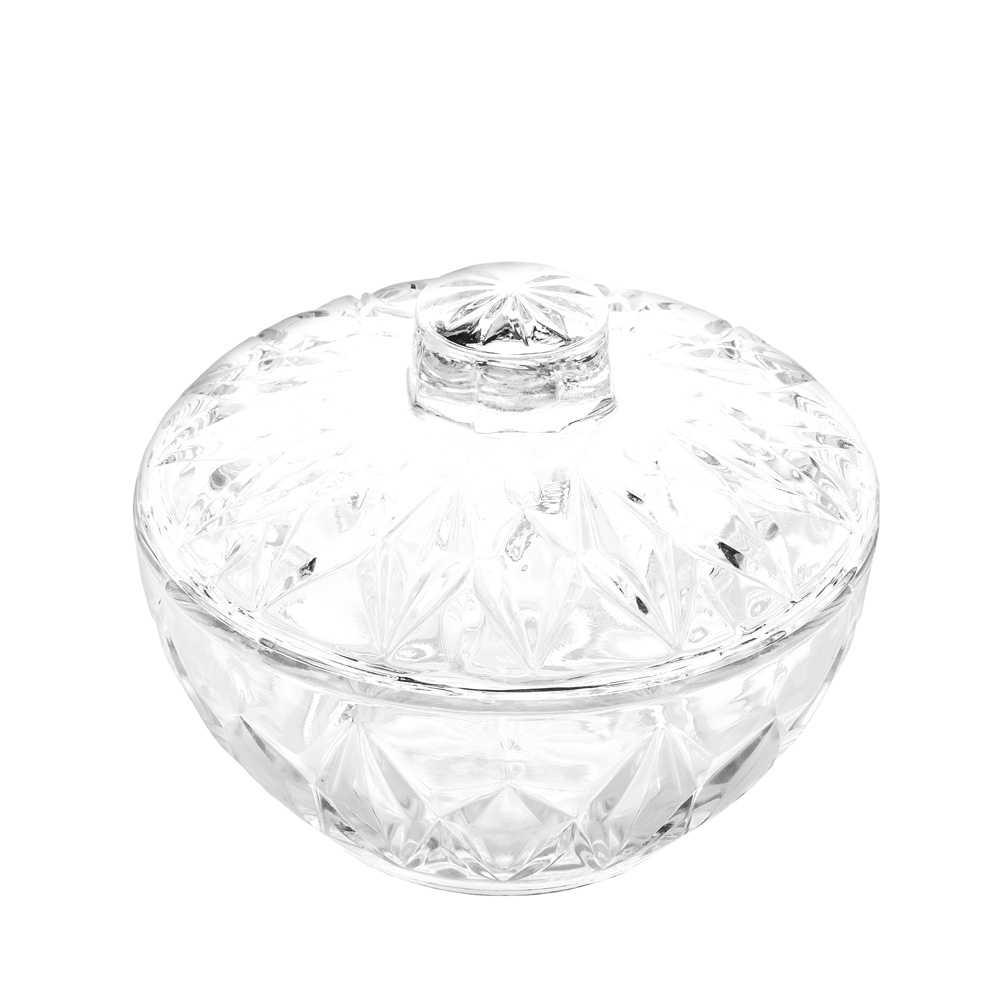 643 CANDY BOWL GLASS WITH LID 740cc 15CMx12H CRISTAR