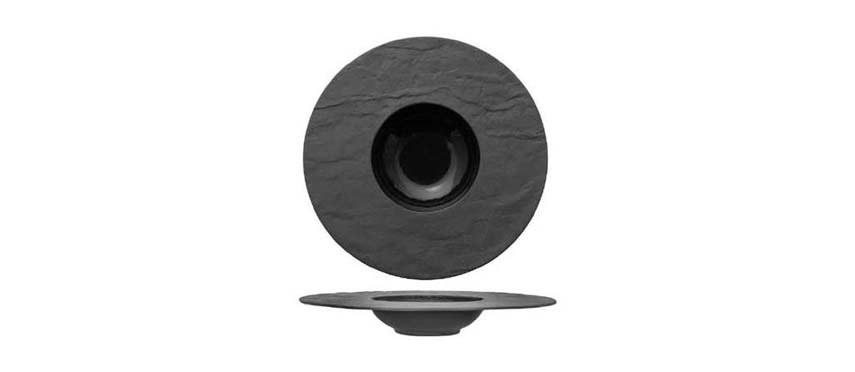 STONE PASTA PLATE BLACK Φ28CM ITALY