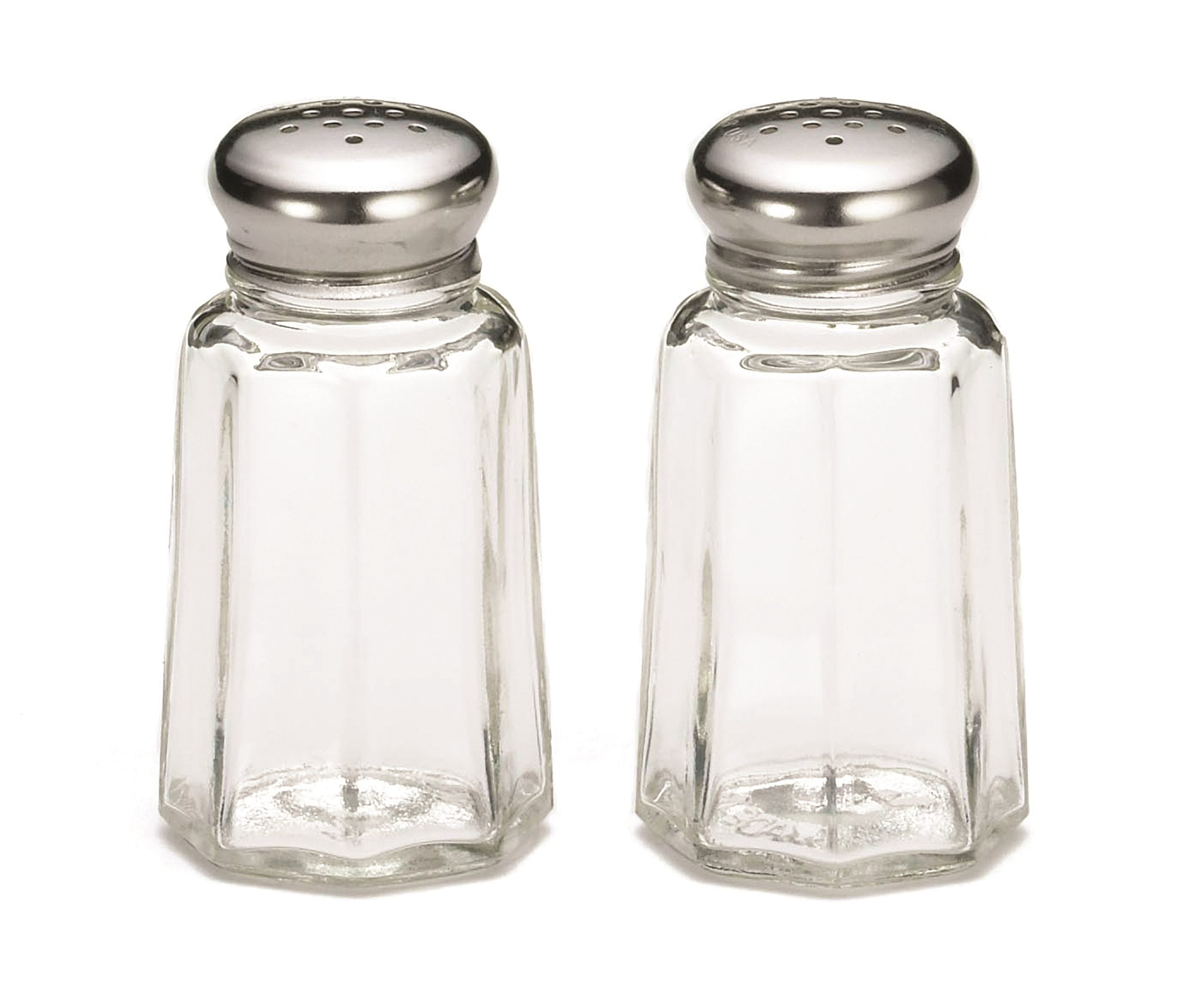 150S&P Glass Salt & Pepper Shakers 1oz TABLECRAFT