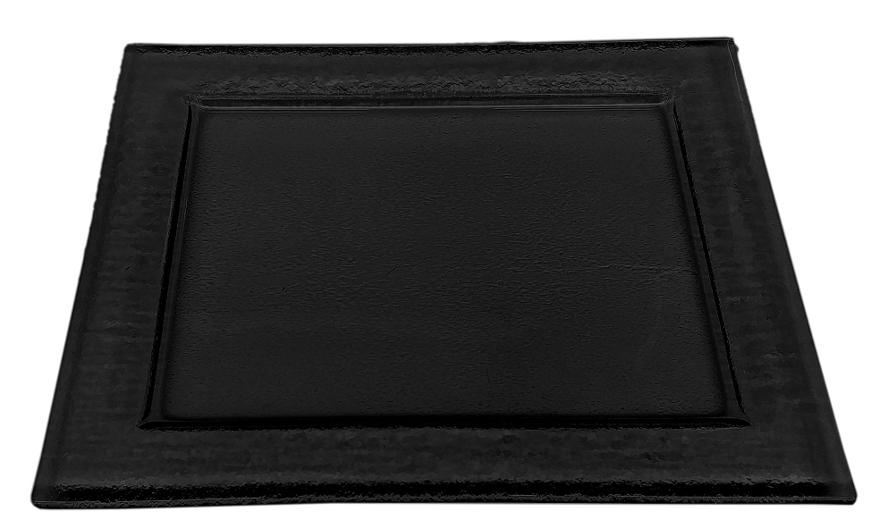 FUSING FROSTED GLASS PLATTER 1/2 GN 32X26X1.5cm 5mm BLACK