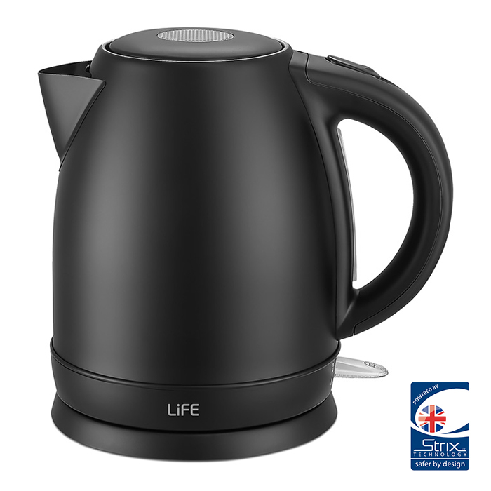 LIFE PEARL BLACK KETTLE 1.7LT BLACK S/S 2200W WITH STRIX CONTROLLER