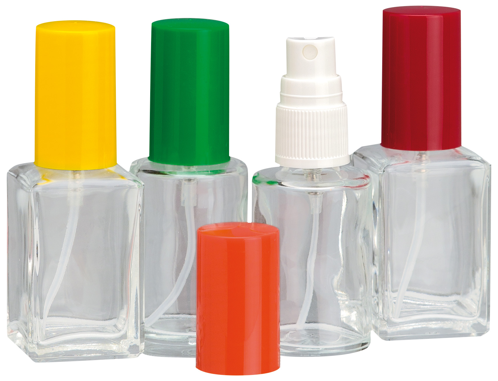 Pack 4 Cocktail Atomizers (2 cylindrical+ 2 square)33ml + small funnel PIAZZA ITALY