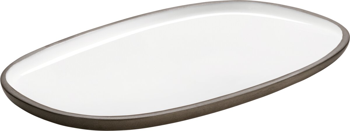 PLAYGROUND ReNew Platter oval coupe 30Χ18CM WHITE CERAMIC