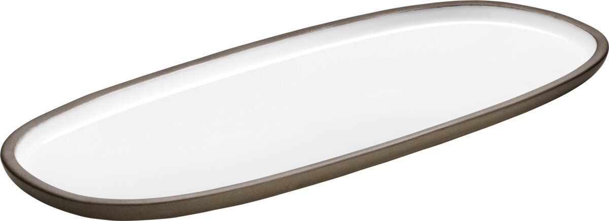 PLAYGROUND ReNew Platter oval coupe 35Χ15CM WHITE CERAMIC