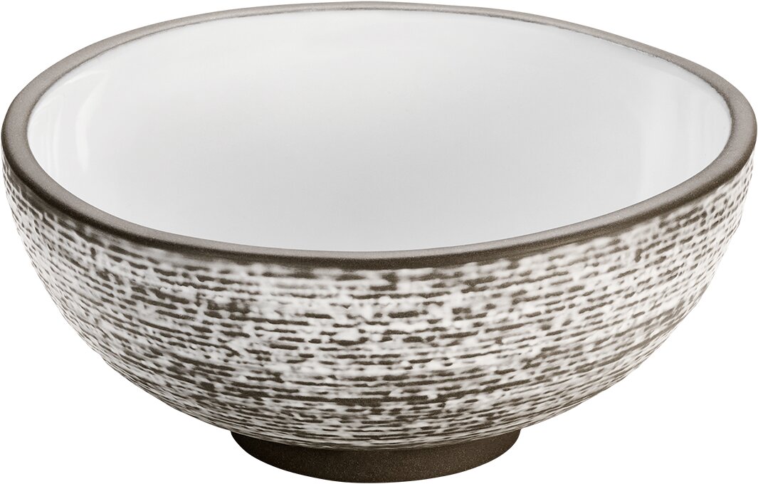 PLAYGROUND ReNew Small bowl round 9CM RELIEF WHITE CERAMIC