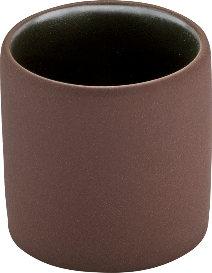 PLAYGROUND 2in1 ESPRESSO CUP / PLATEAU 0.09L BROWN/BLACK stoneware