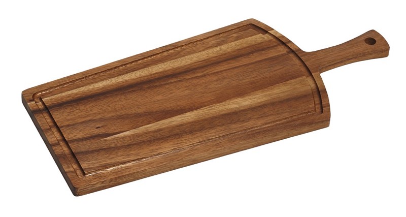 RECTANGULAR ACCACIA TRAY WITH GROOVE 21X47X1.5CM