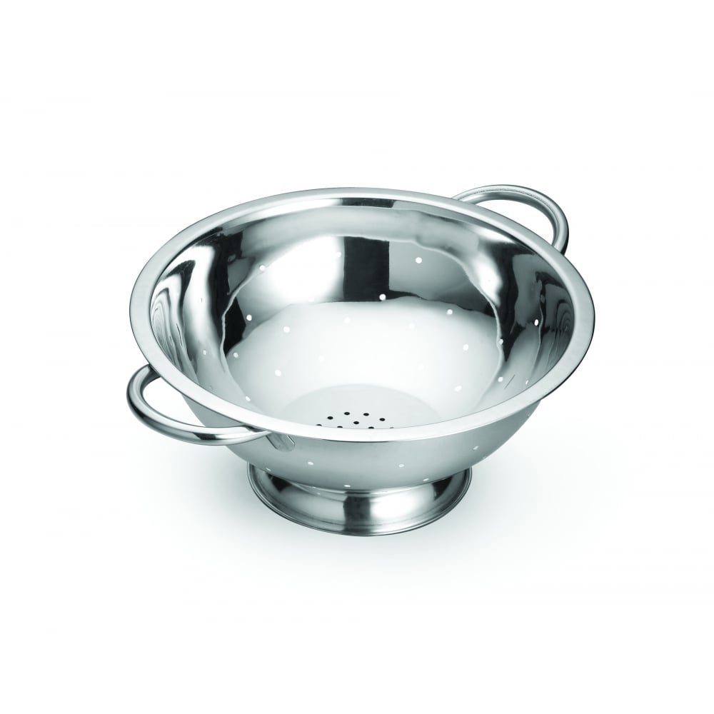 708 Stainless Steel Footed Colanders Tubular Handles 35 cm x 13 cm TABLECRAFT