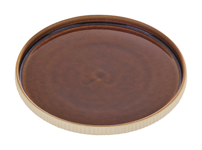 PLAYGROUND NARA BROWN Πιάτο Ρηχό Στρογγυλό Relief 27cm