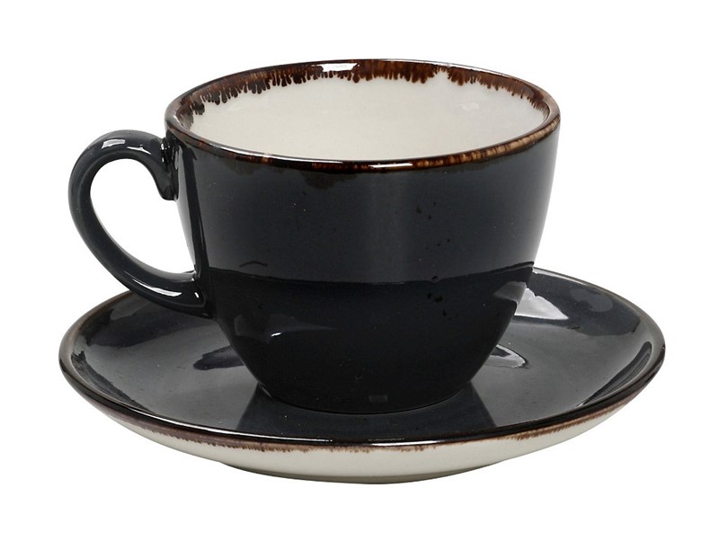 CAPPUCCINO & SAUCER CUP JUMBO DARK GREY 350 ML