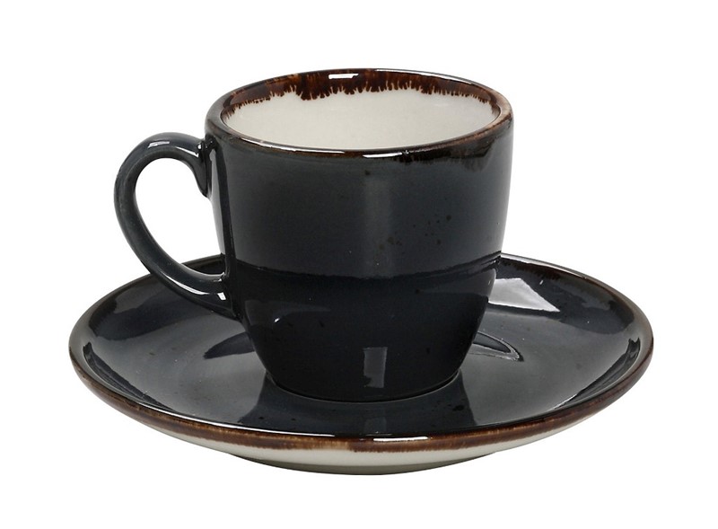 ESPRESSO & SAUCER CUP DARK GREY 90ML 12X6CM