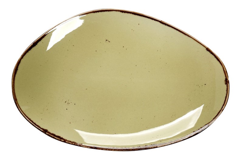 OVAL PLATE GREEN 36X24.5X2.5CM