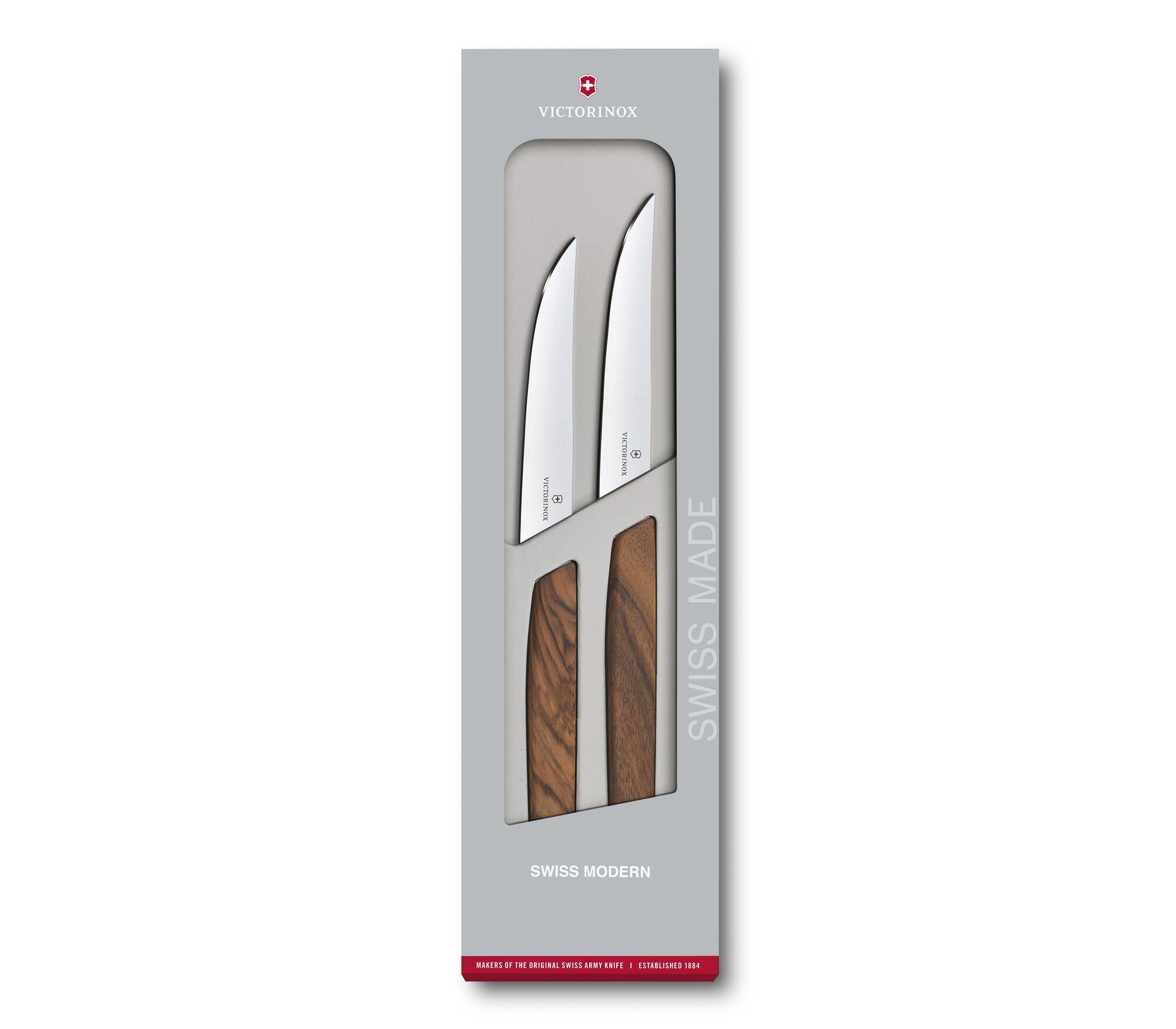 6.9000.12G Swiss Modern Steak Knife Set, straight edge VICTORINOX