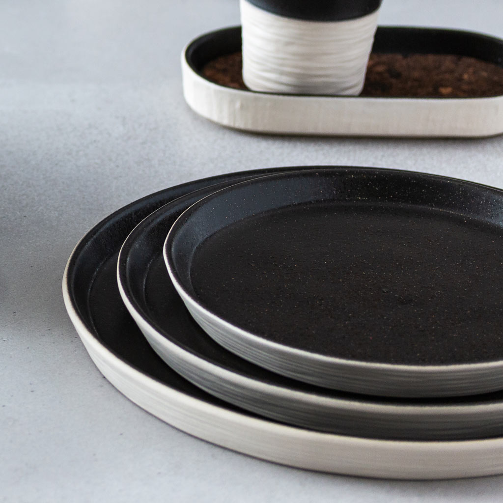 NOTOS ΠΙΑΤΟ ΡΗΧΟ 30cm ΜΑΥΡΟ stoneware COSTA NOVA - Image 3