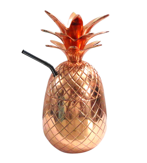 Pineapple Mug Copper plated 550ml S/S 18/10 PIAZZA ITALY