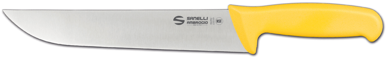 S309.024Y SUPRA BUTCHER KNIFE YELLOW HANDLE 24CM LAMA SANELLI AMBROGIO