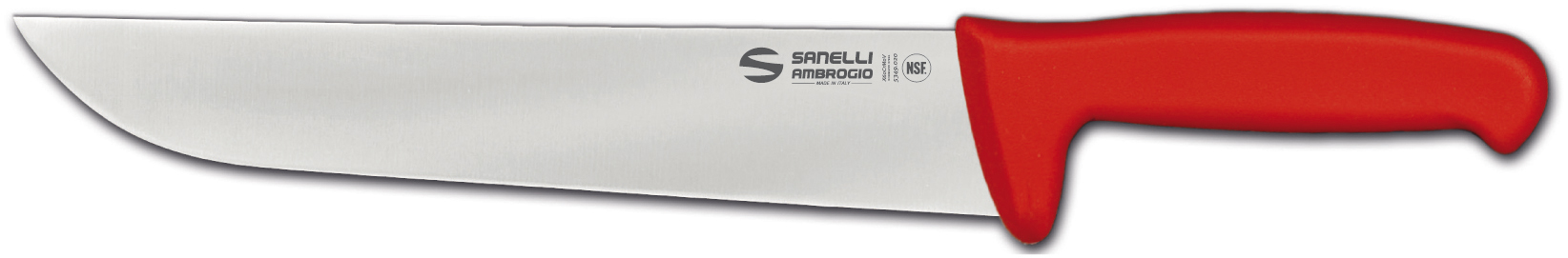 S309.026R SUPRA BUTCHER KNIFE RED HANDLE 26CM LAMA SANELLI AMBROGIO