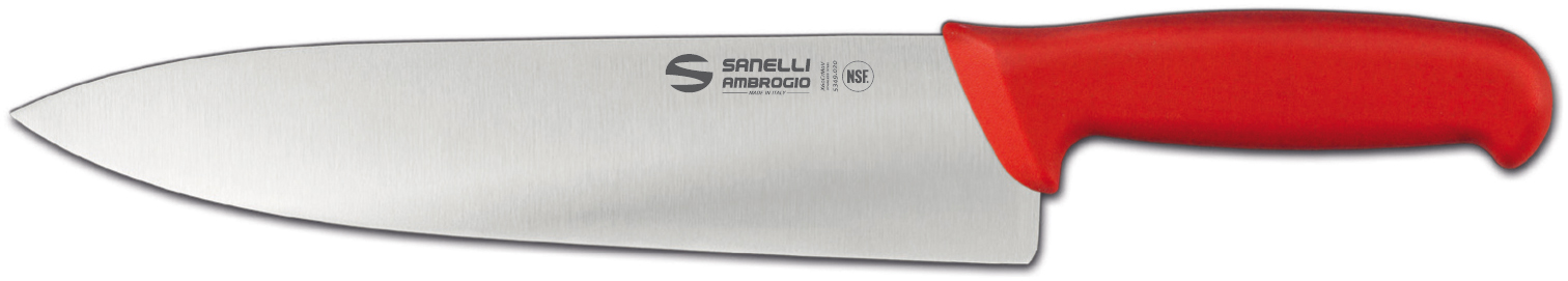 S349.024R SUPRA CHEFS KNIFE RED HANDLE 24CM LAMA SANELLI AMBROGIO