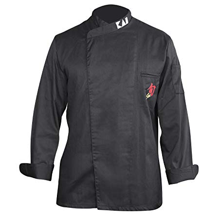 Shun Men's Chef Jacket Size XL BLACK 65% polyester 35% cotton KAI JAPAN