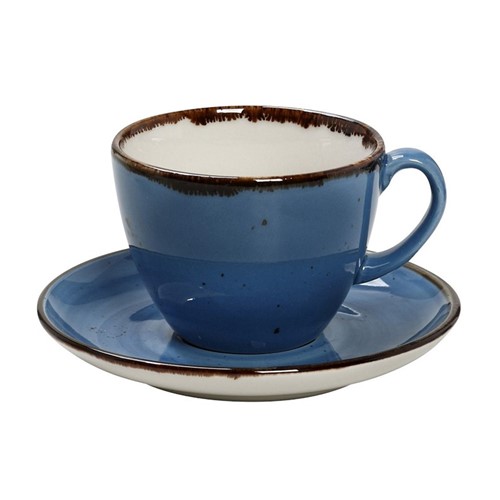 CAPPUCCINO & SAUCER CUP BLUE 220ML