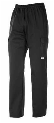 CHEF TROUSERS BLACK WITH POCKET 65%POL 35%COTTON EGO CHEF