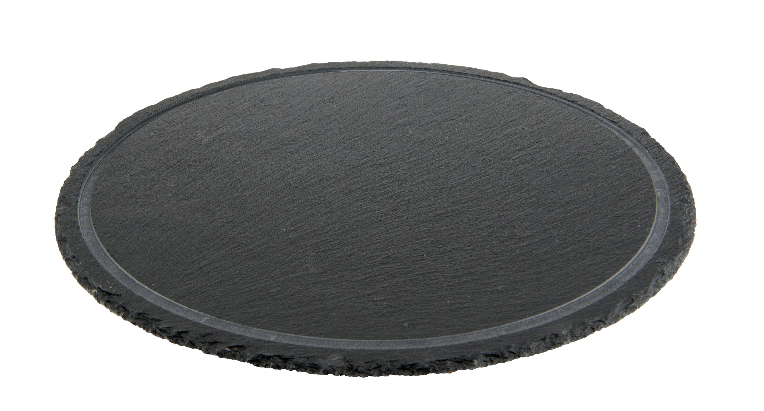ROUND NATURAL SLATE TRAY WITH GROOVE  33cm  ILSA Italy