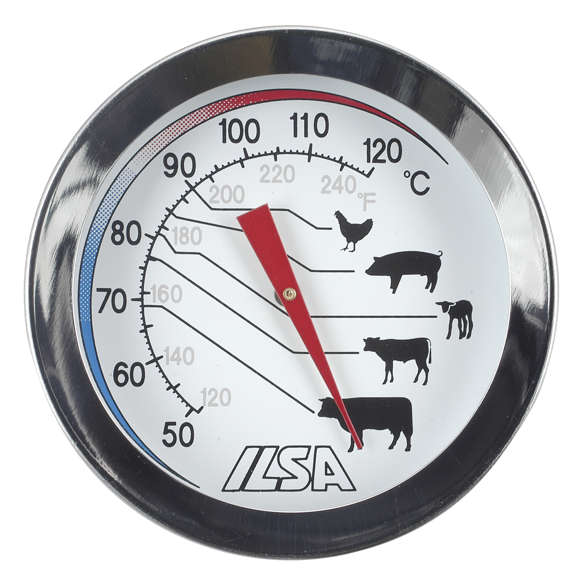 MEAT THERMOMETER WITH PROBE +50 +120c 10CM D 5 S/S 18/10