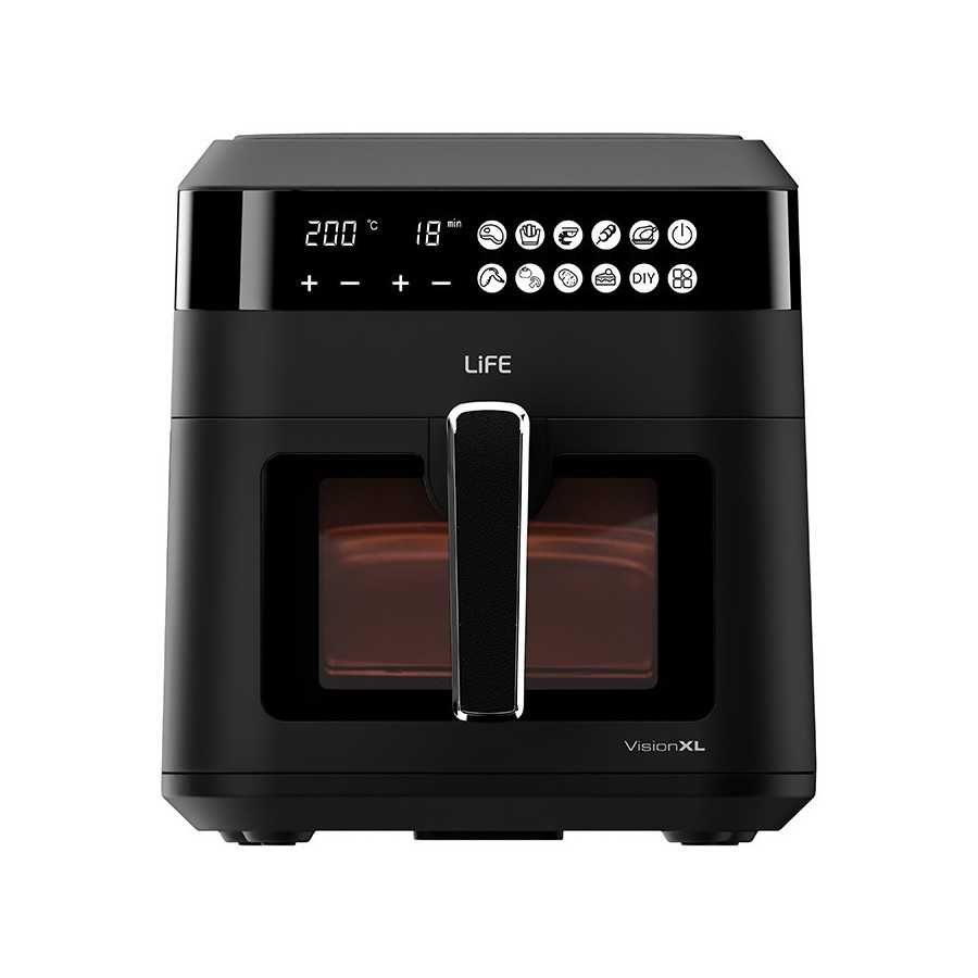 LiFE VISION X AIR FRYER 6.3L WIH LED SCREEN WITH GLASS DISPLAY WINDOW 1300W