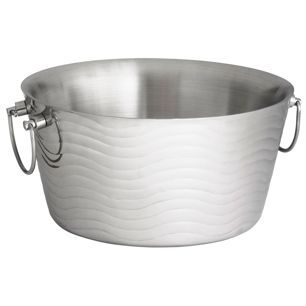 WBT14 Wave Ice Bucket - Double-Wall,35cm Stainless/Steel TABLECRAFT