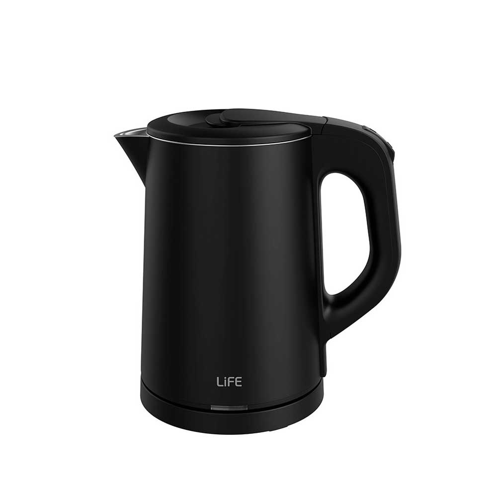 LIFE ESSENTIAL DOUBLE WALL BLACK KETTLE 0.8LT BLACK S/S 1000-1360W