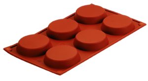 PASTRY SILICONE MOULD 6 ROUND SHAPED SLOTS 30×17.5×1.2cm