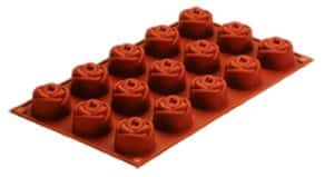 PASTRY SILICONE MOULD 15 ROSE SHAPED SLOTS 30×17.5x2cm