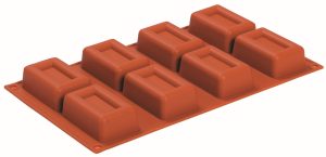 PASTRY SILICONE MOULD 8 RECTANGULAR SLOTS 30×17.5x3cm