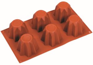 PASTRY SILICONE MOULD 6 CONICAL SLOTS 30×17.5x6cm