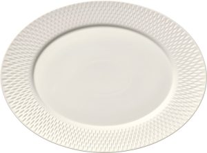 PURITY PLATTER OVAL WITH RIM 33x24CM WHITE PORCELAIN BAUSCHER GERMANY