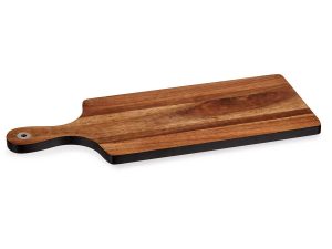 ACACIA WOODEN CUTTING BOARD WITH HANDLE AND BLACK EDGING 45cm KINVARA ®