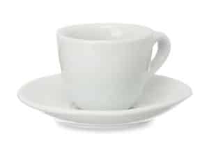 WHITE PORCELAIN COFFEE CUP 90ML AND SAUCER 12CM VESSIA® Spain