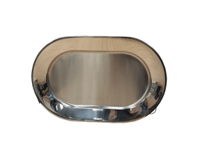 EUROPA MIRROR OVAL SERVING TRAY 58X37cm STAINLESS STEEL 0.8mm ABERT ITALY