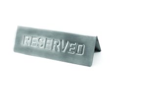 ENGRAVED RESERVE STAINLESS STEEL SIGN 15Χ5,5Χ4,2Η 3025