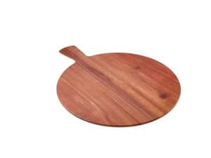 T8344 ROUND CHOPPING BOARD WITH MELAMINE HANDLE BROWN WOOD 32Χ1,5 LEONE