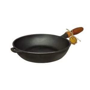 CAST IRON PAN INDUCTION WITH WOODEN HANDLE 24X6 CM.