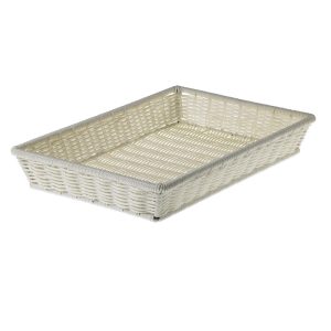 T0548.Υ PRESTIGE Rectangular Basket White Colour 52,5x32,5x8cm LEONE