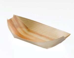 S0049 Fingerfood wooden boat 50cm 22,5X8cm LEONE