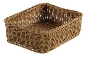 T0563 Rectangular brown Vanity basket G1/2 32,5X26,5X10cm LEONE