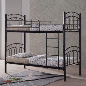 Double Deck Bed 90x200 Metal Black