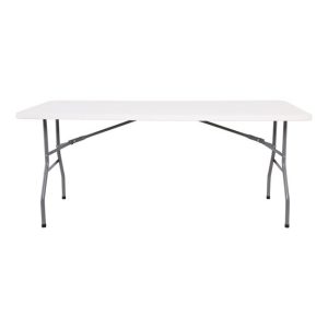 Τραπέζι Συνεδρίου Catering Πτυσσόμενο 180x74x74 cm Μέταλλο Βαφή Γκρι HDPE Λευκό