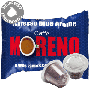 ΚΑΦΕΣ ΤΑΜΠΛΕΤΑ BLUE AROMA συμβατή κάψουλα Nespresso (ΒΟΧ 50τεμ/5GR) MORENO Italy