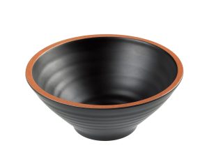 T8231 BLACK/TERRACOTTA MELAMINE ROUND CUP 20X8.5 LEONE