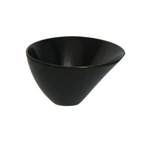 MONACO INCLINED BOWL BLACK MATT STONEWARE 16cm