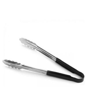 603851 STAINLESS STEEL ΜΕΑΤ TONG WITH BLACK HANDLES -25cm Max.Home®